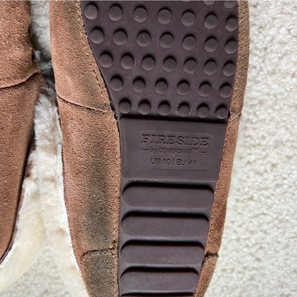 Fireside‎ by Dearfoams Fold-over Moccasin Slippers Chestnut size 10 - Picture 8 of 11